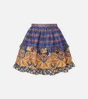 [Valentino] Valentino Voyage Imaginaire tiered linen miniskirt AU 8 multicoloured