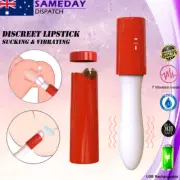 Discreet Lipstick Vibrator Dildo Thrusting Clitoris Suction Vagina Anal Sex Toy