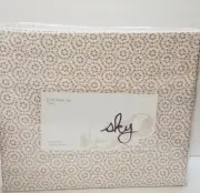 TWIN Cotton Sheet Set Sky Flora Geometric PINK GREY GRAY WHITE BEDDING NEW