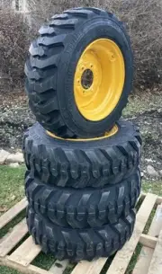 4-10-16.5 SKS-1 Skid Steer Tires/Rims/Wheels for John Deere-10X16.5-12PLY(6 LUG)