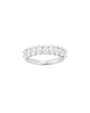 Glaze Jewelry Silver CZ Oval Eternity Band Ring