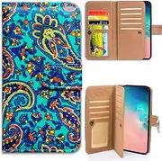 Bfun Packing Galaxy S10e Case,Bcov Blue Paisley Pattern Multifunction Wallet Leather Cover Case for Samsung Galaxy S10e