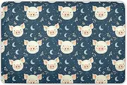 Cartoon Pig Faces Extra Large Resuable Diaper Mats Highly Absorbent Sheet Cover Underpads Slip-Resistant Bed Liners for Toddler Kids 52" L x 34" W