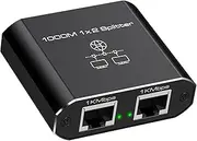 VEDINDUST Ethernet Splitter 1 to 2 1000Mbps Ethernet Switch 2 Port Gigabit Network Switch Network Splitter with Type-C Power Cable for Computer, Hub, Switch, Router, ADSL, Set-Top Box, Digital TV, Etc