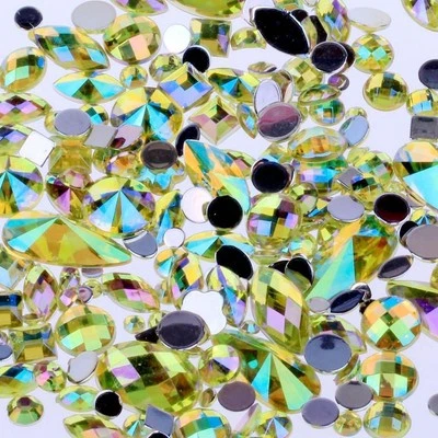 Mix Sizes 300pcs Crystal Clear AB Nail Art Rhinestones DIY Non Hotfix Flatback