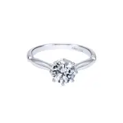 Gabriel & Co. Amavida Solitaire Ring Mounting in 18K White Gold