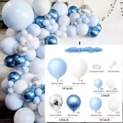 Blue Balloon Arch Kit Set Birthday Wedding Baby Wreath Decoration 104Pcs