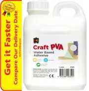 EC Craft Glue PVA Kids Water Based Washable Adhesive Non Toxic 1 Litre 1L Jar