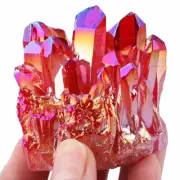 Red Aura Crafts Quartz Crystal 15-100g Titanium Cluster Specimen Stone Home