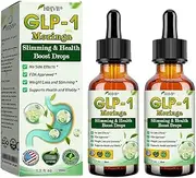 GLP-1 Moringa & Health Boost Drops, GLP-1 Supplement Drops, Organic Moringa GLP-1 for Women and Men (2PCS)
