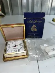 Vintage Seth Thomas 40 Hour Travel Alarm Clock White Dial Luminous - NOS NEW!