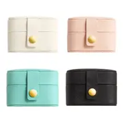 4Pcs Portable Mini Jewelry Box Travel Earrings PU Leather Jewelry Storage Case