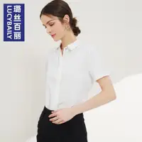 在飛比找ETMall東森購物網優惠-夏天白色短袖上衣氣質雪紡襯衫