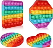 Multipurpose (4 Pack) Pop It Fidget Toys Pop Its Fidgets, Fidget Toy Pack, Poppet Figit Sensory Toys for Kids, Teens & Adults, Rainbow Popper Gifts Poppers Figetget Girls Boys Toddler Toys