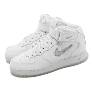 【NIKE 耐吉】休閒鞋 Air Force 1 Mid 07 白 骨白 男鞋 牙刷 AF1 魔鬼氈(DZ2672-101)