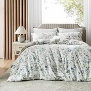 [TINA'S HOME] Duvet Cover King Size - Reversible Floral Duvet Cover Set with Zipper Closure - 3 Pieces Bedding Set, 1 Duvet Cover 104"x90" & 2 Pillow Shams 20"x36"