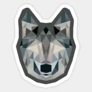 Geometric Wolf Animal Pattern Shaped Vinyl Bottle Phone Laptop Decal Sticker