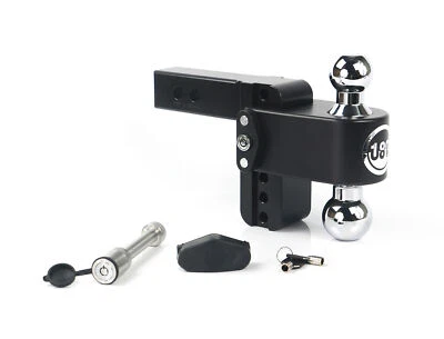 Black 180 Hitch w/ Chrome Combo Ball - 4" Drop for 2" Shank - w/Hitch Pin Lock