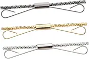 [WATIIFUFU] Stylish Metal Cardigan Clip Black Thin Tie Clip Set 3pcs for Men Business Clasp