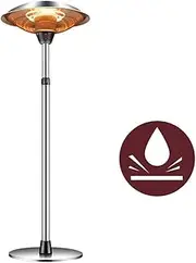 Halogen Heater, Outdoor Terrace Heater, Independent Electric Garden Terrace, 3 Heating Settings, Tilt Protection, IP44 Waterproof, for Outdoor Infrared