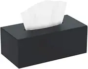 HIIMIEI Acrylic Tissue Box Cover Tissue Holder Napkin Dispenser for Home Office Restaurant-Black