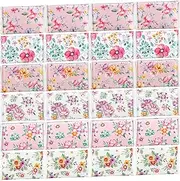 Geyee 24 Pcs Pocket Tissues Slim Pack Facial Tissues Travel Size Tissue Wallet Size Pocket Tissues Packs for Travel Wedding Party Favors, 6 Styles (Beautiful Flowers)