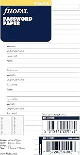 Filofax Personal Password Paper Refill, 95 x 171 mm Size