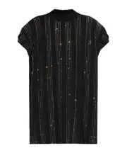 The Attico Laurie Embellished Ribbed T-Shirt IT40 Black