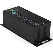 StarTech.com 7 Port USB Hub w/ Power Adapter - Metal Industrial USB 3.0 Data Hub - Din Rail, Wall & Desk Mountable USB 3.2 Gen 1