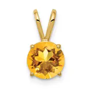 14K Yellow Gold 7mm Citrine pendant