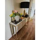 Fativo High Gloss Entryway Console Table Hallway Decor Easy to Assemble 1M/ 1.2M