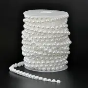 18 Meters Acrylic Flatback Pearl Bead 12mm Chain Garland Trims Wedding Bouquet