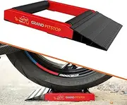 GRAND PITSTOP Motorcycle Ramp Wheel Cleaning Stand - Paddock Stand Replacement - Wheel Ramp Roller Stand for tire Cleaning & Chain Lubrication - (Bikes < 600 lb)