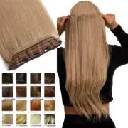 ONE PIECE Clip In Hair Extensions Real Remy 100% Human Hair Thick Full Head Weft