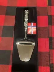 Norwegian Pewter Cheese Slicer Viking Motif Norway - New In Box