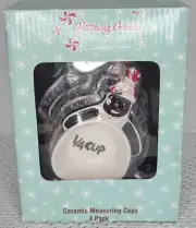 Glittering Goodies Ceramic Measuring Cups Snowman 4 pack New in Open Box
