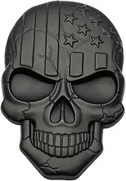 4 pcs Skull car Sticker car Skeleton Decoration Vehicle Logo Decor Bumper Metal Skull car Stylish car Sticker American Flag Ornament Exterior 3D Automatic Zinc Alloy