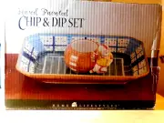 Home Lifestyles~Football Stadium Chip/Dip Server Hand Painted Bowl RARE
