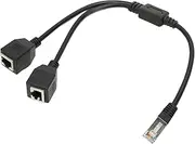 SPYMINNPOO RJ45 Ethernet Splitter Cable, Widely Compatible Ethernet Splitter 1 to 2 Cat5 RJ45 1 Male to 2 Female Port for Modem