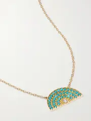 [Andrea Fohrman] Andrea Fohrman - 14-karat Gold, Turquoise And Diamond Necklace - One size One size Gold
