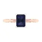 1CTRadiant Cut Blue Sapphire Stone Bridal Promise Engagement Ring 14k Rose Gold