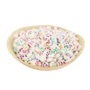 Flat Round Acrylic Beads 7mm x 4mm - Rainbow Face Expression - 200 Beads