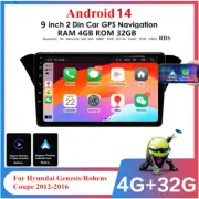 For 12-16 Hyundai Genesis/Rohens Coupe 9'' Android 14 32GB Stereo Radio GPS Navi