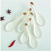 Serving Spoon Household Ceramic Tableware/Under-Glaze White Porcelain Spoon,Kitchen Decoration/ice Cream,Cake,Many Patterns, Short Handle Curry, Salad, Party platter/780
