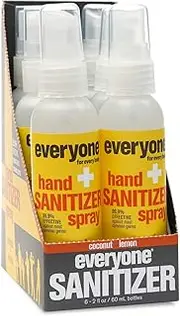 Everyone Hand Sanitizer Spray, Coconut and Lemon, 6 Count