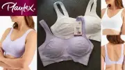 Playtex 2 Pack Wire Free Comfort Revolution Bras Lilac/White S M 14 16 B C D DD