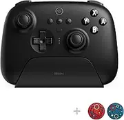 8Bitdo Ultimate Bluetooth Controller with Charging Dock, 2.4g Wireless Pro Gamepad with Back Buttons, Hall Joystick, Motion Controls and Turbo Function for Switch, Steam Deck & PC Windows (Black)