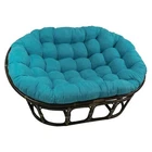 Blazing Needles Polyester Microsuede Double Papasan Cushion 1 Count Aqua Blue