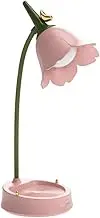 Elegant Flower Desk Table Lamp,Flower LED Desk Lamp Cordless Table Light Adjustable Gooseneck Dimmable Touch for Bedroom Decoration Study Office Living Room (Pink)