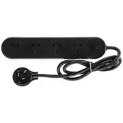 HPM 4 Outlet Powerboard Black